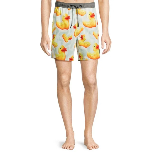 Neff Yellow WARP DUCKY Swim Trunks Mens Medium (32-34) NWT - Picture 7 of 7
